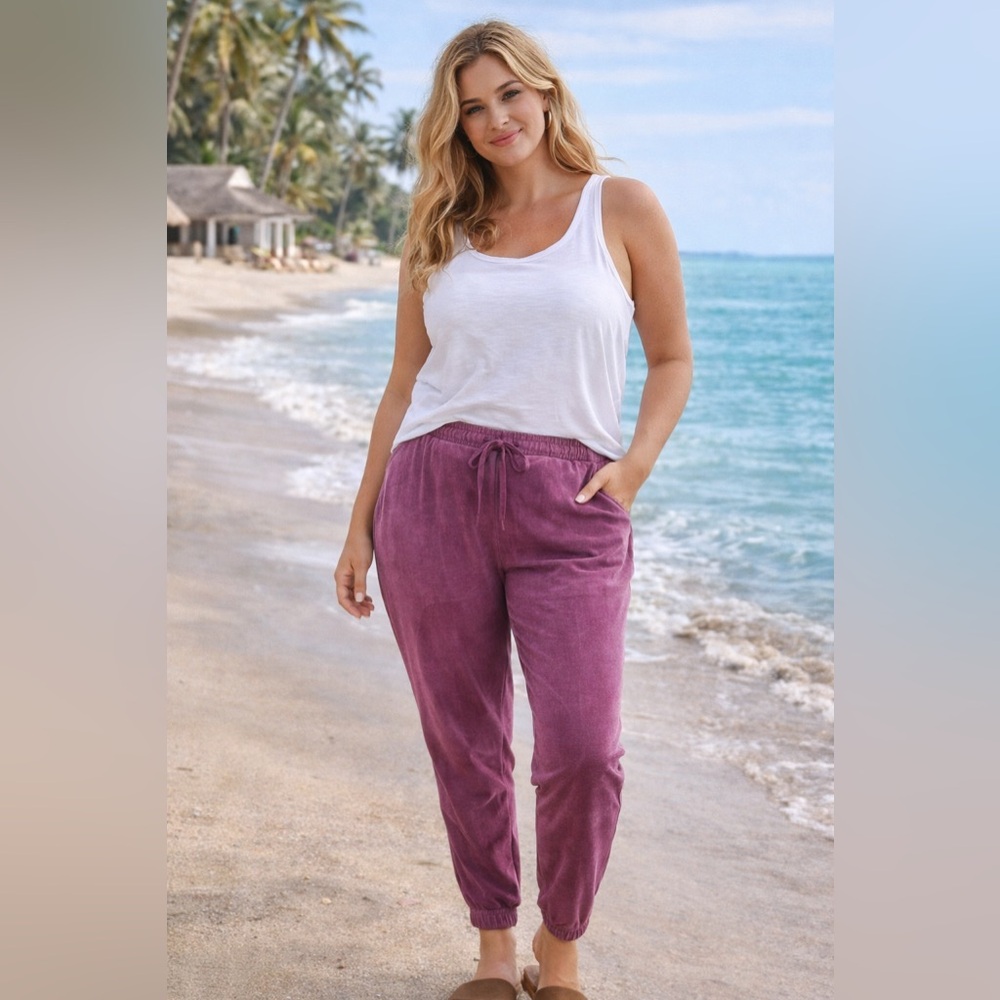 Torrid Sun Washed Plum Jogger Pants Size 2X Soft Stretch Lounge Pocket Casual